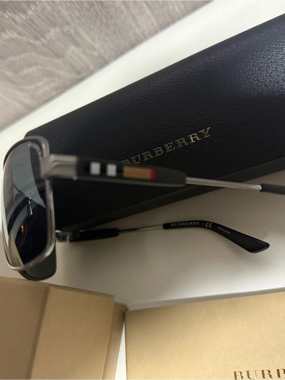 Burberry Gunmetal Sunglasses with Grey Lenses